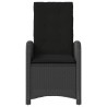 Ensemble de bistro 3 pcs avec coussins noir résine tressée 