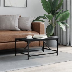 Table basse noir 75x50x35 cm bois d'ingénierie 