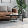 Table basse noir 75x50x35 cm bois d'ingénierie 