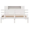 Lit bibliothèque sans matelas blanc 120x200 cm bois pin massif 