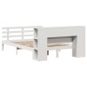 Lit bibliothèque sans matelas blanc 120x200 cm bois pin massif 