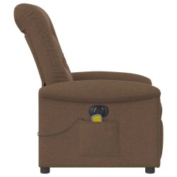Fauteuil inclinable de massage électrique marron tissu 