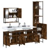 Ensemble de meubles de salle de bain 4 pcs Chêne fumé Bois 