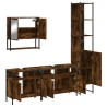 Ensemble de meubles de salle de bain 4 pcs Chêne fumé Bois 