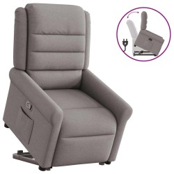 Fauteuil inclinable taupe tissu 