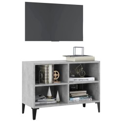 Meuble TV avec pieds en métal Gris béton 69,5x30x50 cm 