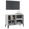 Meuble TV avec pieds en métal Gris béton 69,5x30x50 cm 