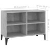 Meuble TV avec pieds en métal Gris béton 69,5x30x50 cm 