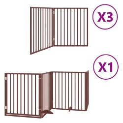 Barrière pour chien porte pliable 10 panneaux bois de peuplier 