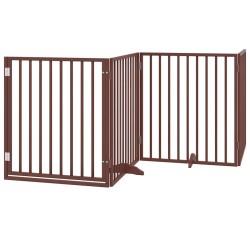 Barrière pour chien porte pliable 10 panneaux bois de peuplier 