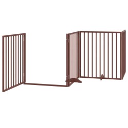 Barrière pour chien porte pliable 10 panneaux bois de peuplier 