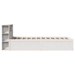 Cadre de lit sans matelas blanc 90x200 cm bois de pin massif 