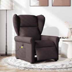 Fauteuil de massage inclinable électrique Marron foncé Tissu 