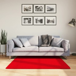 Tapis HUARTE à poils courts doux et lavable rouge 120x120 cm 