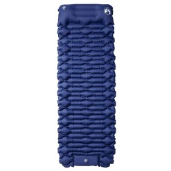 Matelas de camping autogonflant oreiller 1 personne bleu marine 