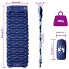Matelas de camping autogonflant oreiller 1 personne bleu marine 