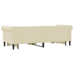 Lit de jour avec gigogne sans matelas crème 90x200 cm 
