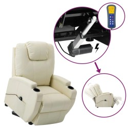 Fauteuil Crème Similicuir 