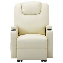 Fauteuil Crème Similicuir 