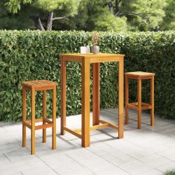 Ensemble de bar de jardin 3 pcs Bois d'acacia solide 