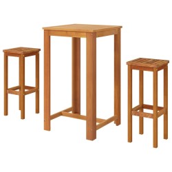 Ensemble de bar de jardin 3 pcs Bois d'acacia solide 