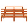 Cadre de lit et tête de lit sans matelas cire marron 140x190 cm 