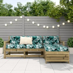 Salon de jardin 4 pcs bois de pin imprégné 