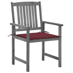 Chaises de jardin et coussins lot de 4 Gris Bois acacia massif 