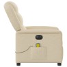 Fauteuil inclinable de massage électrique crème tissu 