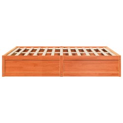 Cadre de lit sans matelas cire marron 200x200cm bois pin massif 