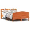 Cadre de lit sans matelas cire marron 140x190cm bois pin massif 