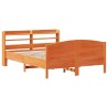 Cadre de lit sans matelas cire marron 140x190cm bois pin massif 