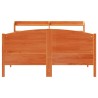 Cadre de lit sans matelas cire marron 140x190cm bois pin massif 