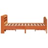 Cadre de lit sans matelas cire marron 140x190cm bois pin massif 