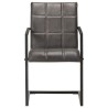 Chaises à manger cantilever lot de 2 gris cuir véritable 