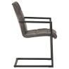Chaises à manger cantilever lot de 2 gris cuir véritable 
