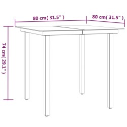 Ensemble à manger de jardin 5 pcs noir textilène et acier 