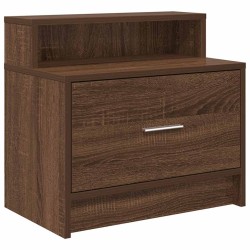 Table de chevet avec tiroir chêne marron 51x31x47 cm 