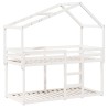Lit superposé sans matelas blanc 90x190 cm bois de pin massif 