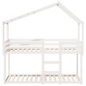 Lit superposé sans matelas blanc 90x190 cm bois de pin massif 