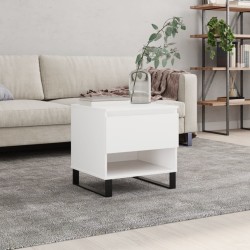 Table basse blanc 50x46x50 cm bois d’ingénierie 