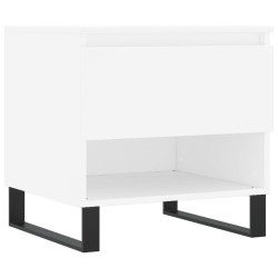 Table basse blanc 50x46x50 cm bois d’ingénierie 