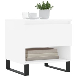 Table basse blanc 50x46x50 cm bois d’ingénierie 