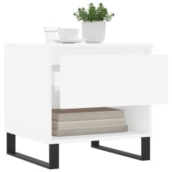Table basse blanc 50x46x50 cm bois d’ingénierie 