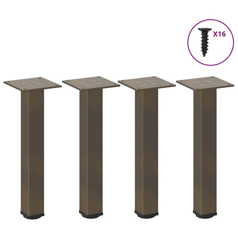 Pieds de table basse 4 pièces Acier naturel 42-44 cm Acier 