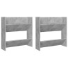 Armoires à chaussures murales 2 pcs Gris béton 60x18x60 cm 