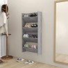 Armoires à chaussures murales 2 pcs Gris béton 60x18x60 cm 