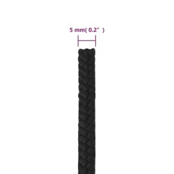 Corde de bateau Noir complet 5 mm 500 m Polypropylène 