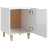 Table de chevet Blanc brillant Bois d'ingénierie 