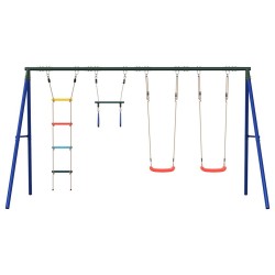 Jeu de balançoire extérieur avec balançoires trapèze et échelle 
